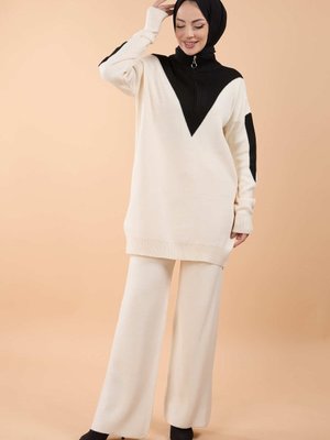 Krem Triko Tunik Pantolon