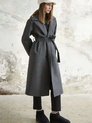 Henry Kruvaze Yaka Kaşe Kaban Antrasit