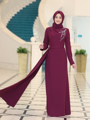 Mürdüm Adel Abiye Elbise