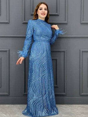 Kol Püsküllü Taşlı Abiye