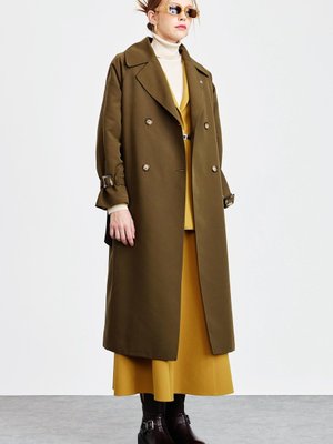 Kuşaklı Trençkot Haki