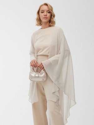 Pelerinli Abiye Tulum Bej Pelerinli Abiye Tulum Bej