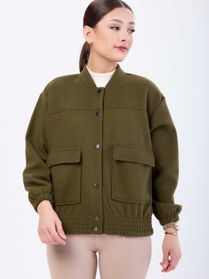 Hakı Cepli Kaşe Bomber Ceket