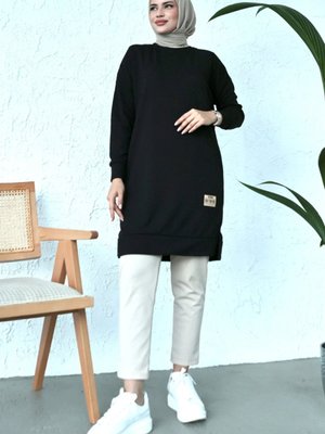 Arma Detaylı Tunik Siyah