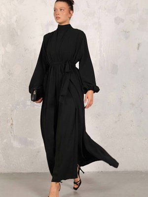 Siyah Tulum Abaya Takım Siyah Tulum Abaya Takım
