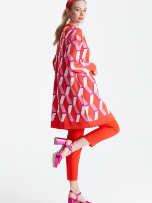 Diagonel Desenli Rayon Hırka Mercan Hrk.21158.1 Diagonel Desenli Rayon Hırka Mercan Hrk.21158.1