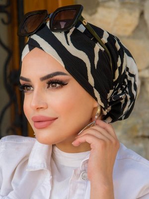 Desenli Çapraz Bone Zebra