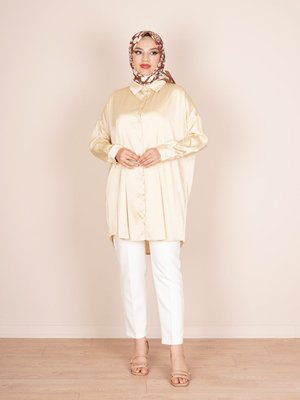 Düğmeli Saten Gömlek Düğmeli Saten Gömlek