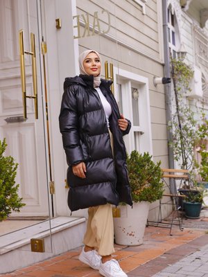 Uzun Deri Şişme Mont Uzun Deri Şişme Mont