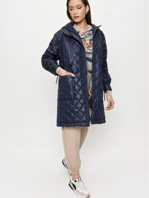 Belden Büzgülü Kapüşonlu Kapitone Mont