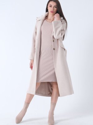 Taş Oversize Geniş Kesim Uzun Yakası Kürklü Kaşe Kaban