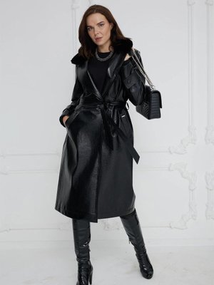 Rugan Çıkarılabilir Kürklü Kaban Siyah