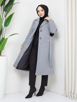 Kmkbin Kadın Kışlık Kuşaklı Gömlek Yaka Kaşe Kaban Kmkbin Kadın Kışlık Kuşaklı Gömlek Yaka Kaşe Kaban