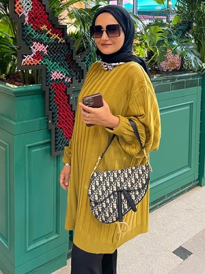 Yağ Yeşili Triko Tunik