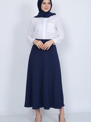 Lacivert Uzun Fitilli Mevlana Etek