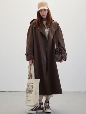 Kemerli Dökümlü Trençkot Acı Kahve Kemerli Dökümlü Trençkot Acı Kahve