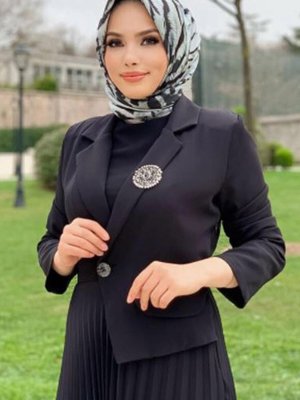 Siyah Ceket Görünümlü Elbise T Siyah Ceket Görünümlü Elbise T
