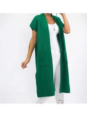 Yelek Triko Uzun Cep Detay Yelek Triko Uzun Cep Detay