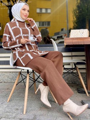 Kahve Triko Tunik Pantolon