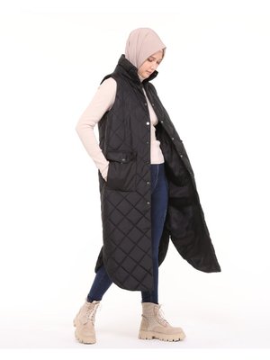 Uzun Yırtmaç Detaylı Dolum Yelek Uzun Yırtmaç Detaylı Dolum Yelek