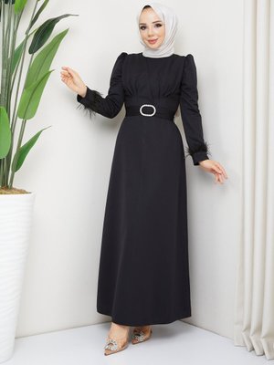 Kolu Püsküllü Abiye Elbise