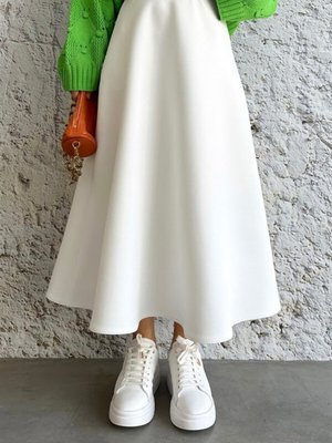 Puf Scuba Beyaz Etek Puf Scuba Beyaz Etek