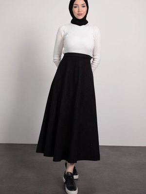 Kaşe Kumaş Etek Siyah