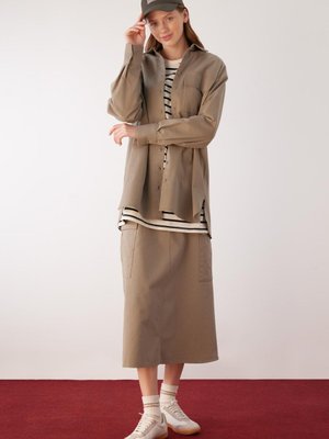 Regular Fit Gabardin Maxi Pamuk Etek Regular Fit Gabardin Maxi Pamuk Etek