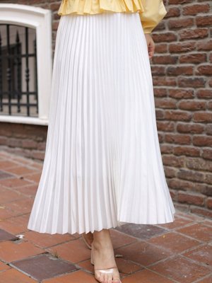 Lariva Beyaz Saten Etek