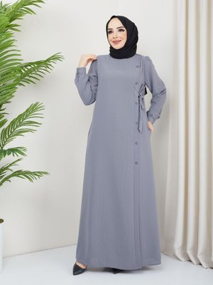 Yandan Bağlamalı Çıt Detay Lüx Ferace