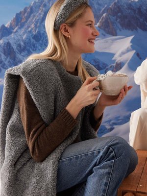 Lola Peluş Yelek Mavi