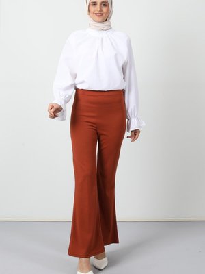 Beli Lastikli Ispanyol Pantolon Kiremit Beli Lastikli Ispanyol Pantolon Kiremit