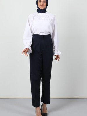 Fermuarlı Kalem Pantolon Lacivert