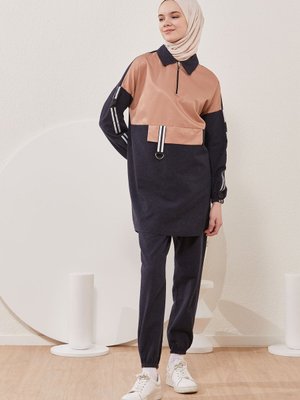 İkili Tunik & Pantolon Eşofman Takımı Lacivert İkili Tunik & Pantolon Eşofman Takımı Lacivert