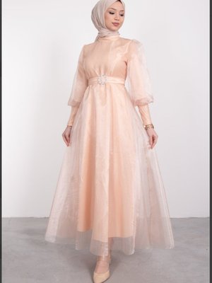 Balon Kol Kloş Kesim Abiye Elbise Balon Kol Kloş Kesim Abiye Elbise