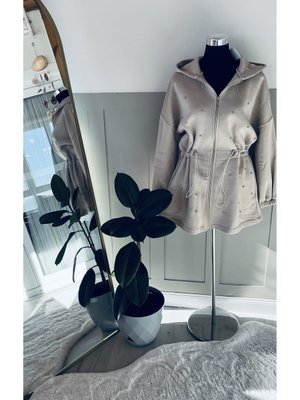 Beli Büzgülü Taşlı Hırka