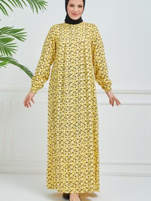 Papatya Desenli Robalı Elbise