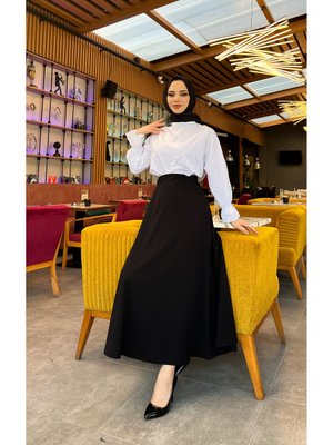 Maxi Boy Beden Arası (s M L Xl) Altı Dikişli Dört Mevsim Skuba Krep Etek Siyah Maxi Boy Beden Arası (s M L Xl) Altı Dikişli Dört Mevsim Skuba Krep Etek Siyah