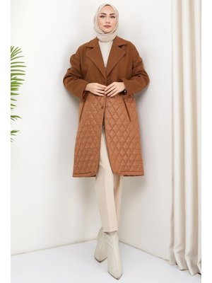 Taba Kapitone Garnili Kaşe Kaban Taba Kapitone Garnili Kaşe Kaban