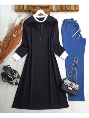 Yaka Ve Kol Ribanalı Tam Boy Tunik