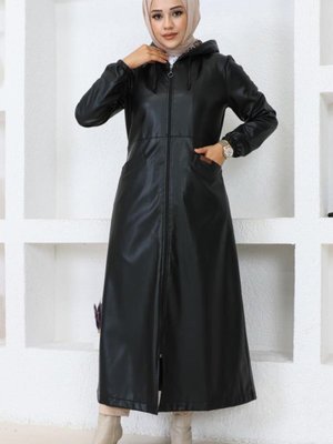 Uzun Trençkot Kap Siyah