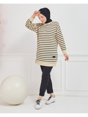 Çizgili Model Pamuklu Tunik