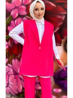 Gömlek Yelek Üçlü Yandan Bağlamalı Takım Yeşil