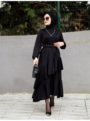 Volan Katlı Özel Gün Elbisesi