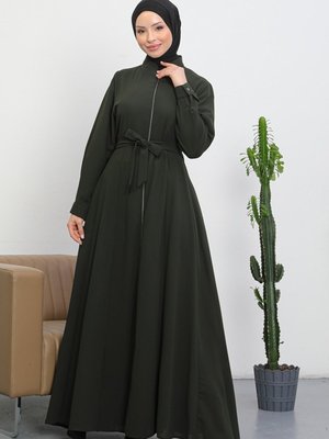 Renas Kemerli Çift Cepli Ferace Haki