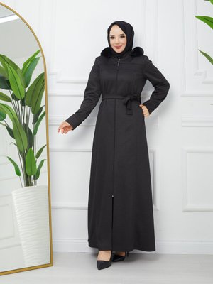 Yeni Sezon Astarlı Parçalı Kesim Cep Detaylı Modelli Kaliteli Kışlık Ferace Pardesü Manto