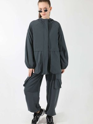 Kargo Cepli Premium Spor Takım Füme Kargo Cepli Premium Spor Takım Füme