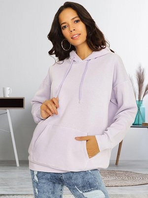 Mor Kapüşonlu Basic Sweatshirt Mor Kapüşonlu Basic Sweatshirt