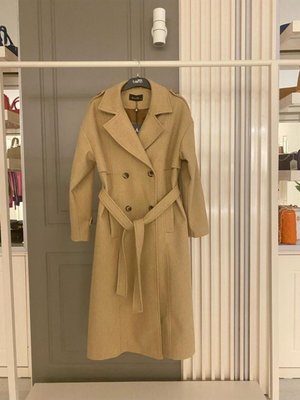 Armine Trend Kruvaze Kapama Yanlardan Cepli Kaşe Kaban