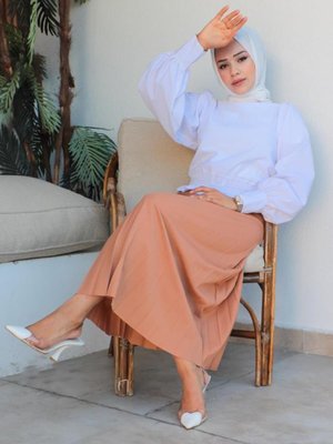 Beren Kemerli Etek Camel